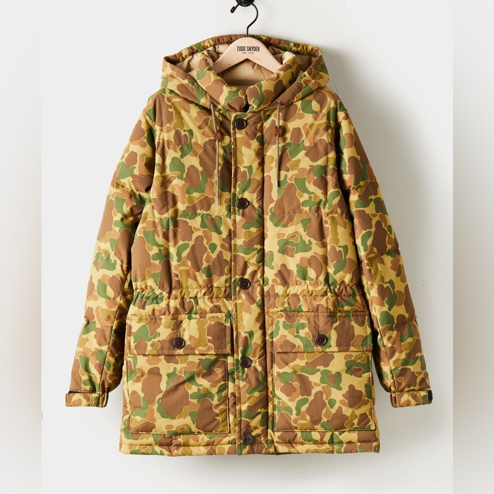 Todd Snyder Japanese Down Parka in Military Camo MEDIUM